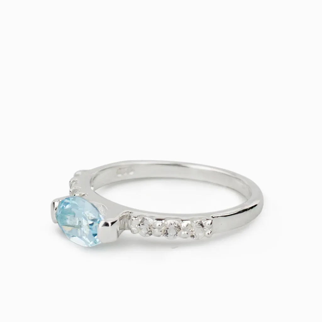 Blue Topaz & White Topaz Ring