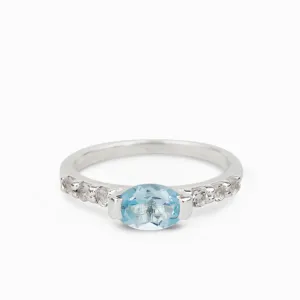 Blue Topaz & White Topaz Ring