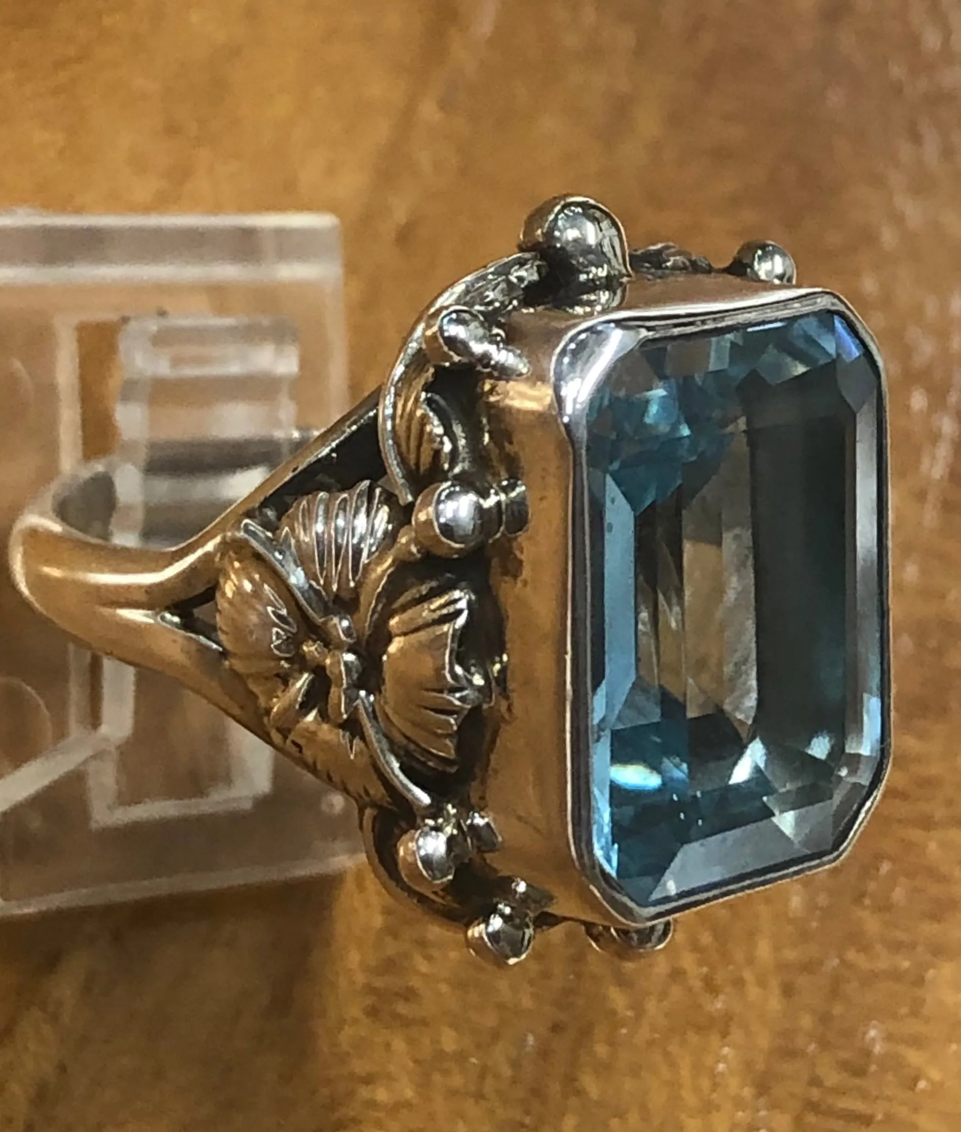 Blue Topaz and Sterling Silver Ring by Carol Felley