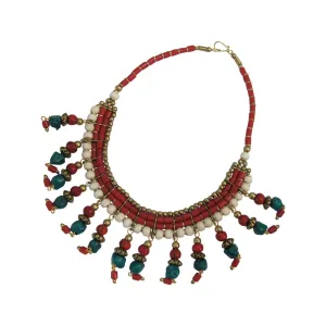 Bohemian Tibetan Coral & Turquoise Vintage Tribal Necklace