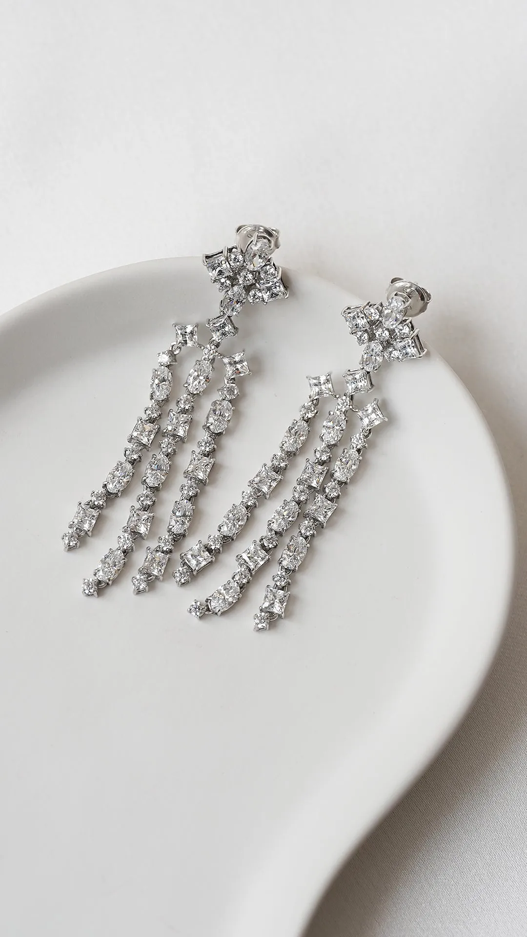 Brady Earrings White Gold Plated