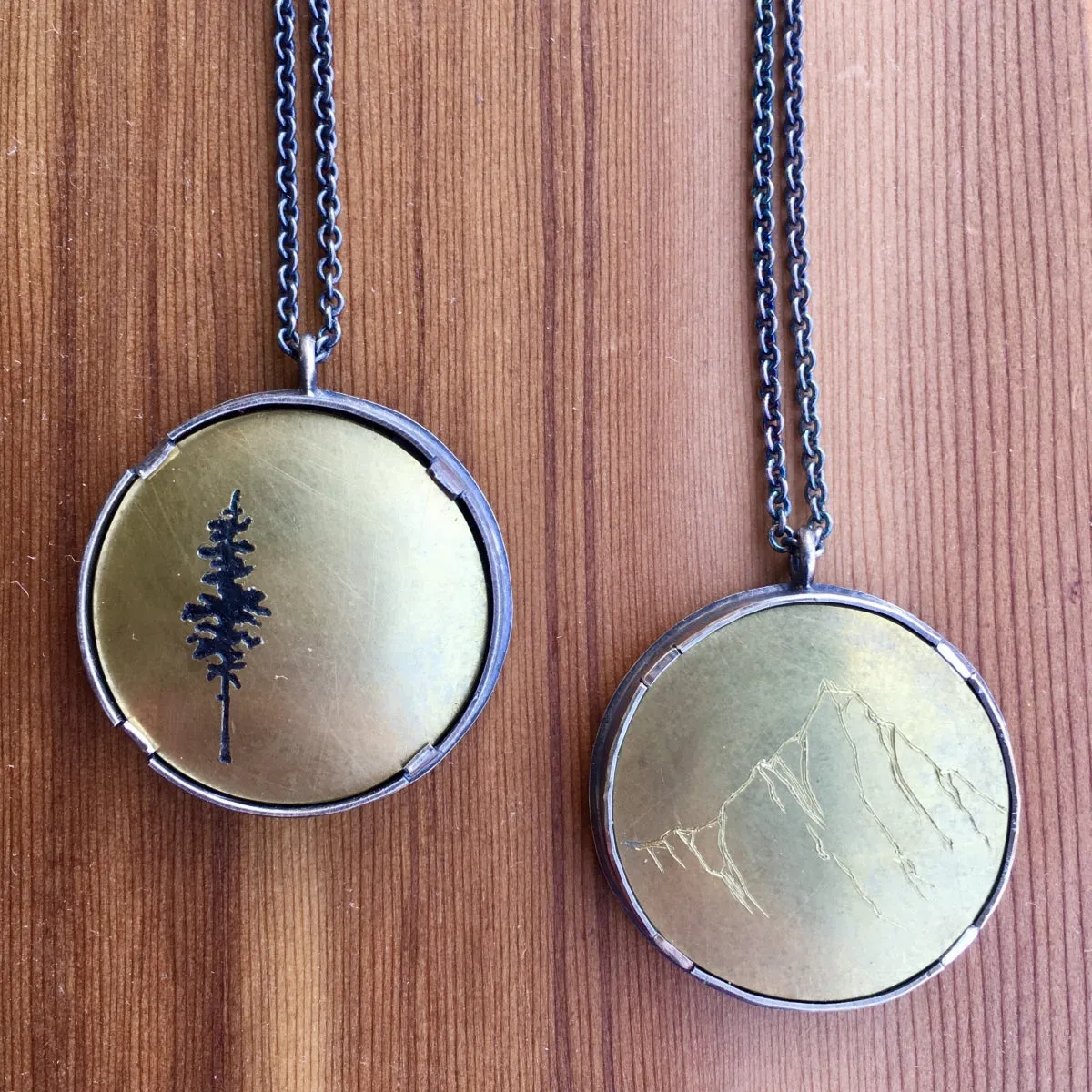 Brass Fir Tree Necklace