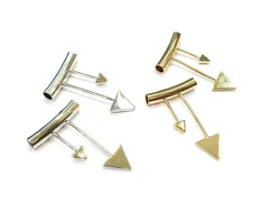 Charm, Brass, 25x5x39mm, T-shape, Arrow, 2 Pieces | 銅吊飾, 25x5x39mm, T形, 2個