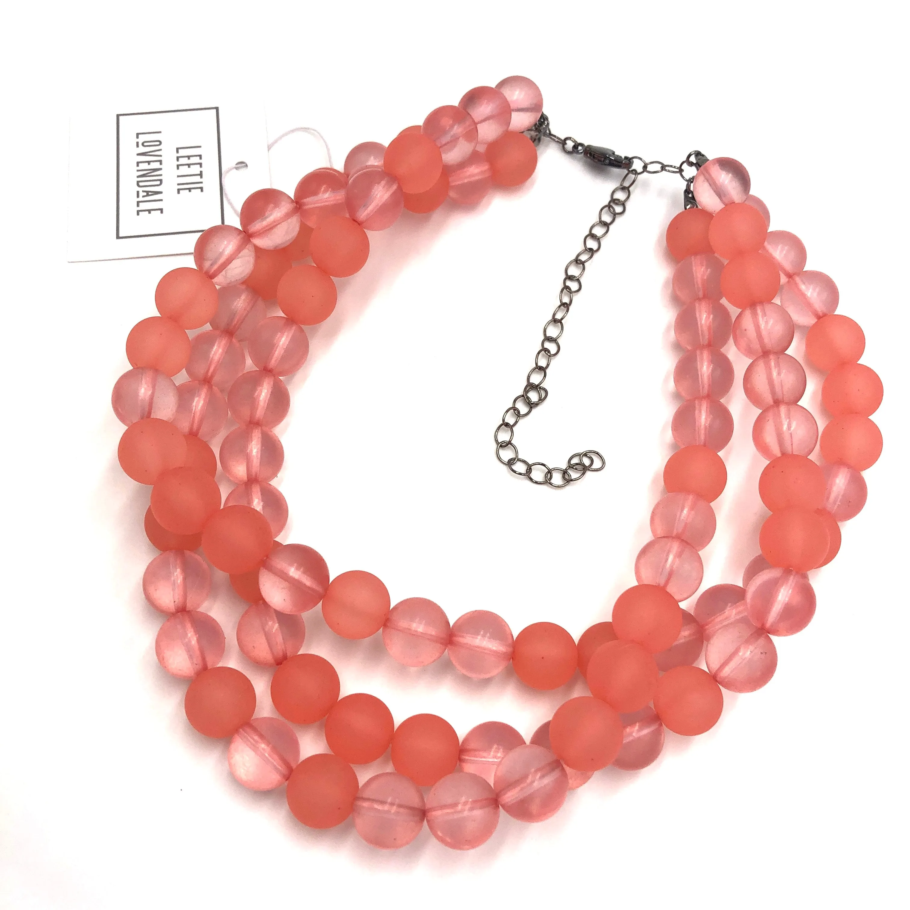 Coral Frosted Morgan Necklace