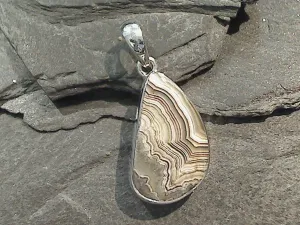 Crazy Lace Agate, Sterling Silver Pendant