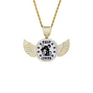 CRIP LEGEND Wings Gold Pendant with Rope Chain