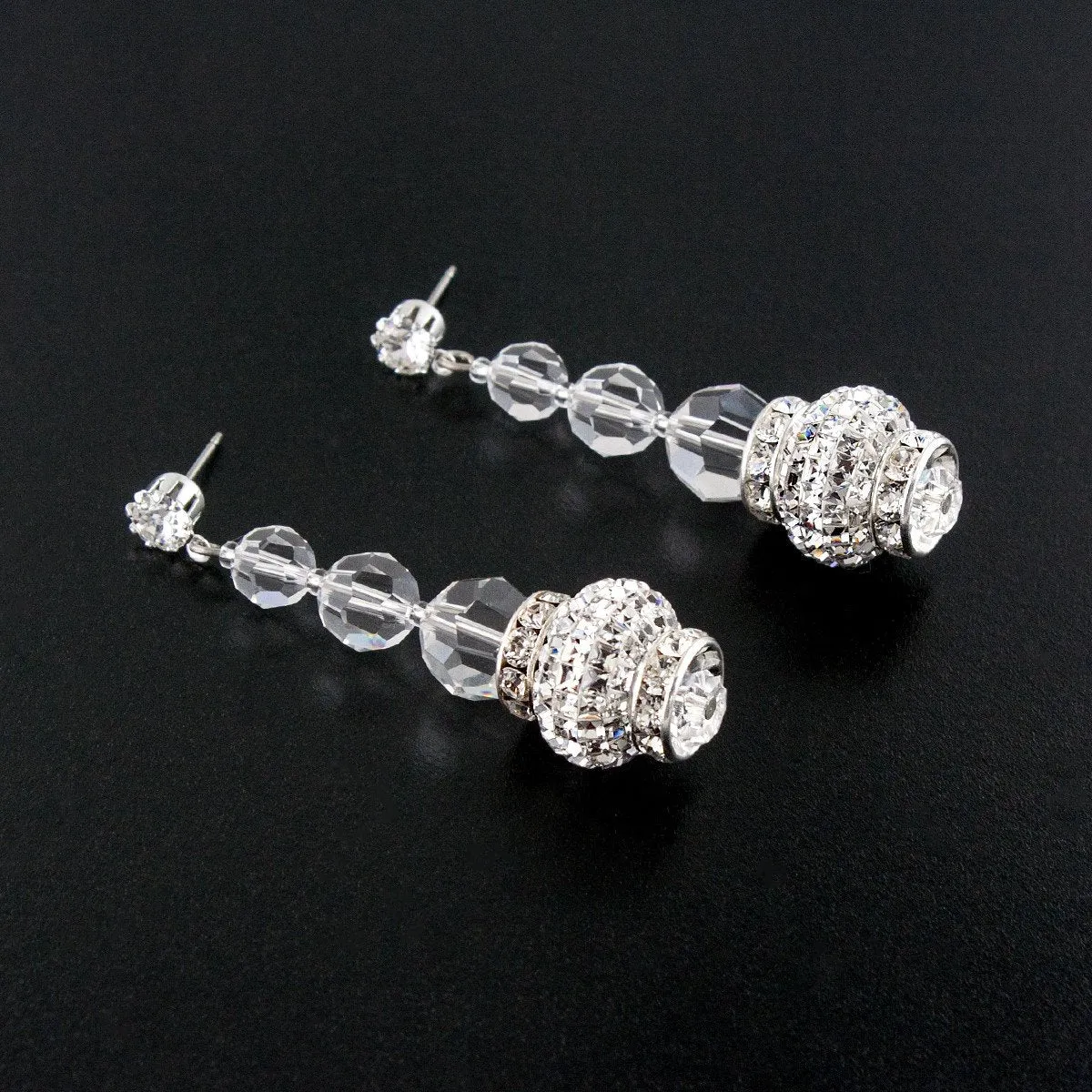 Crystal Drop Earrings with Charms