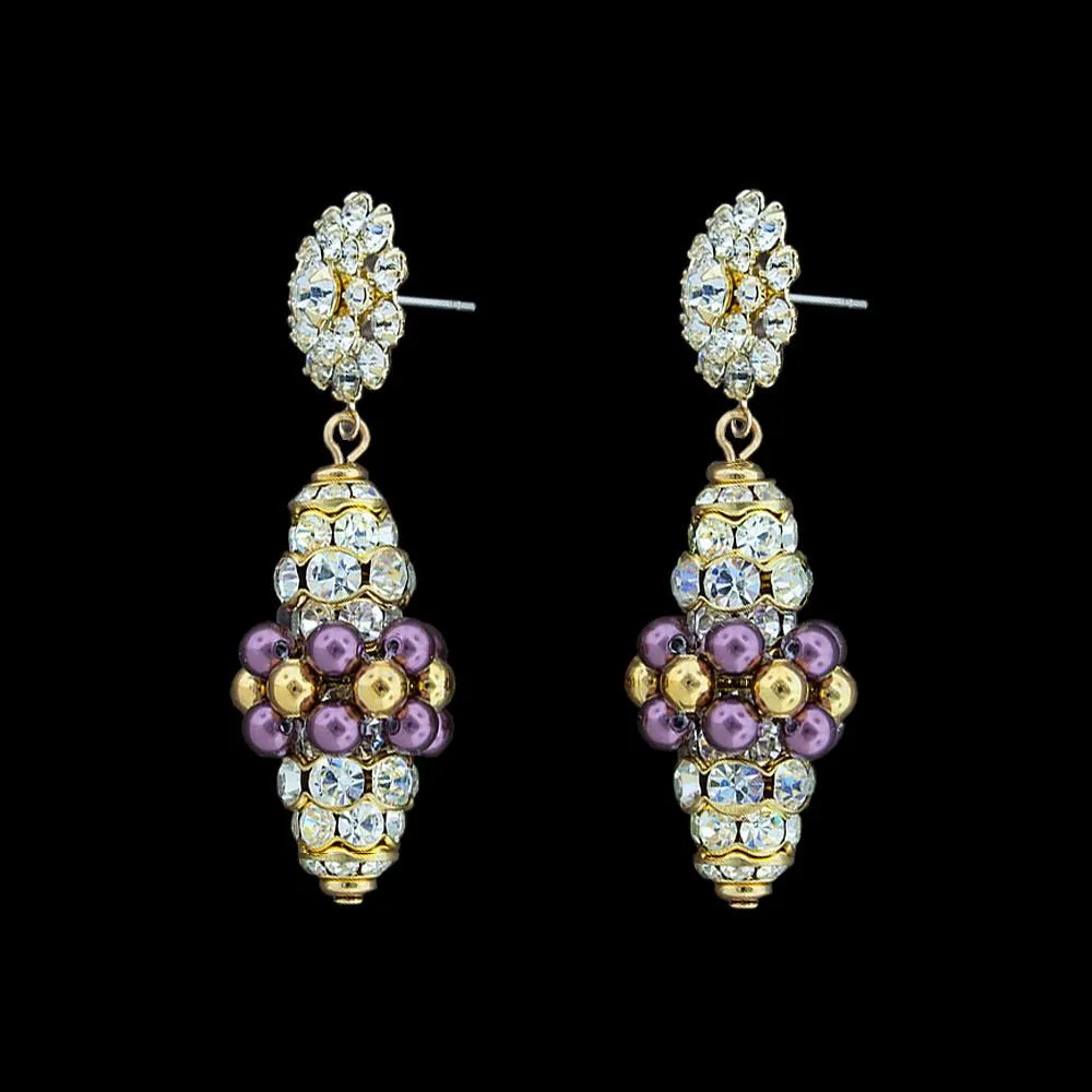 Crystal Encrusted Drop Earrings