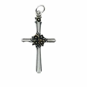 D1717 Cross With Flowers Pendant