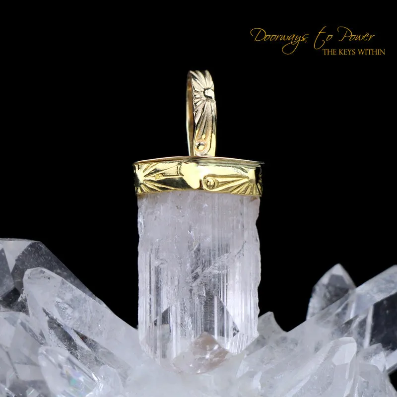 Danburite Light Language Crystal Pendant 22k 'Luminous'