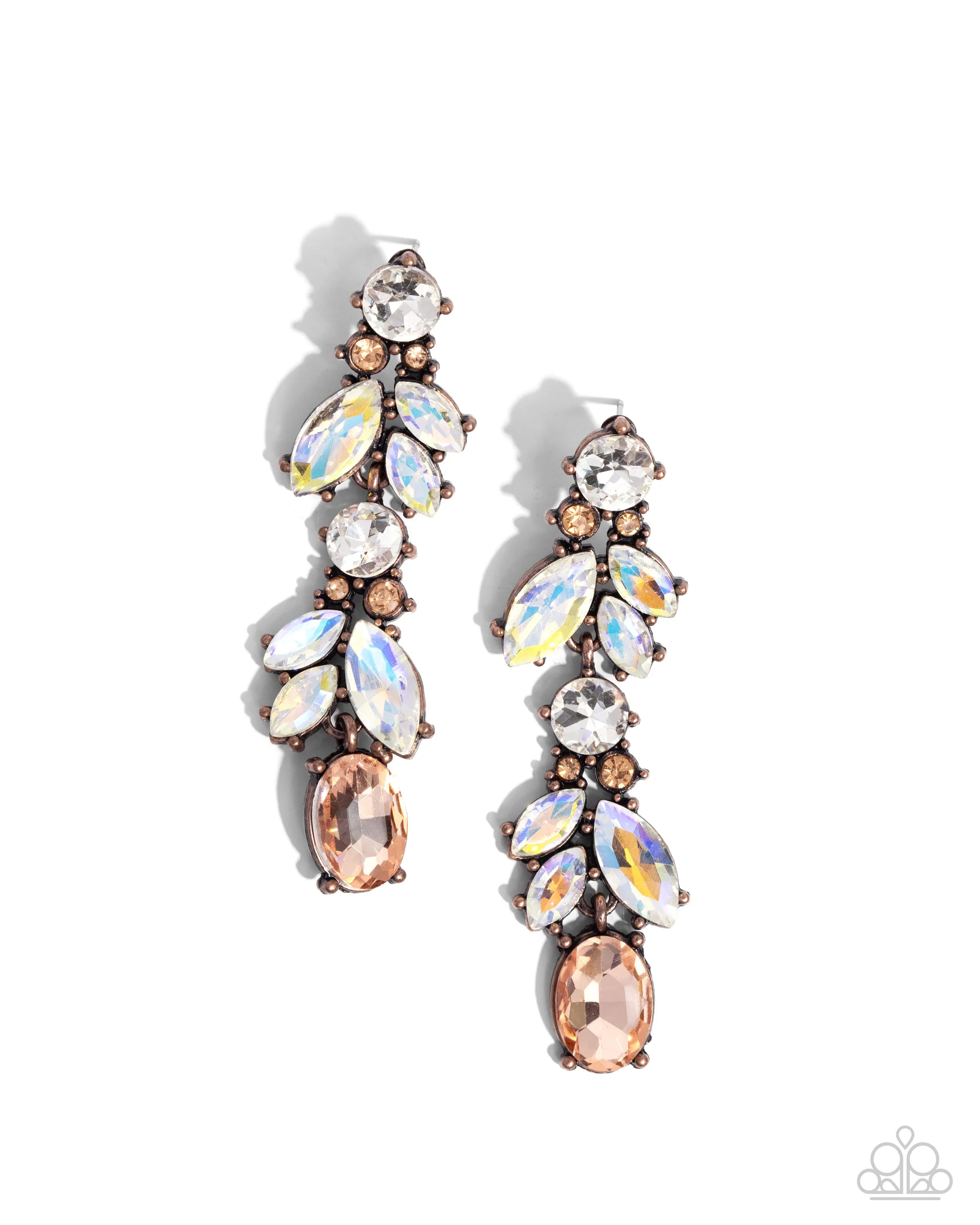 Dancing Debut - Copper Post Earrings - Paparazzi Accessories