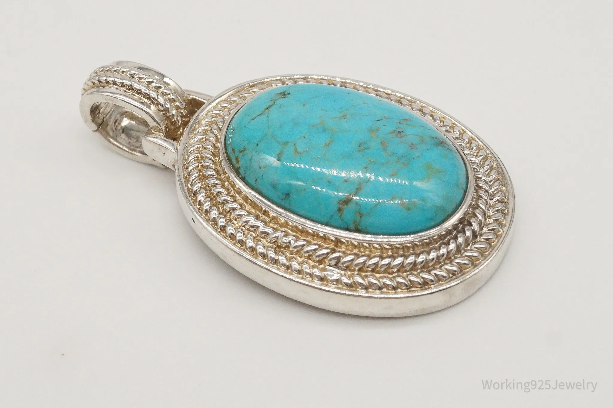 Designer Whitney Kelly Large Turquoise Sterling Silver Pendant