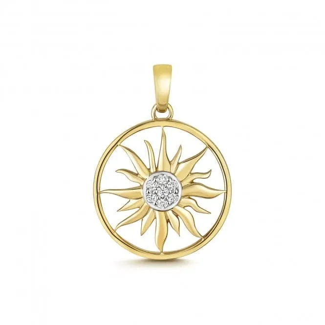 Diamond Jewellery 9ct Gold Diamond Sun Pendant PD185