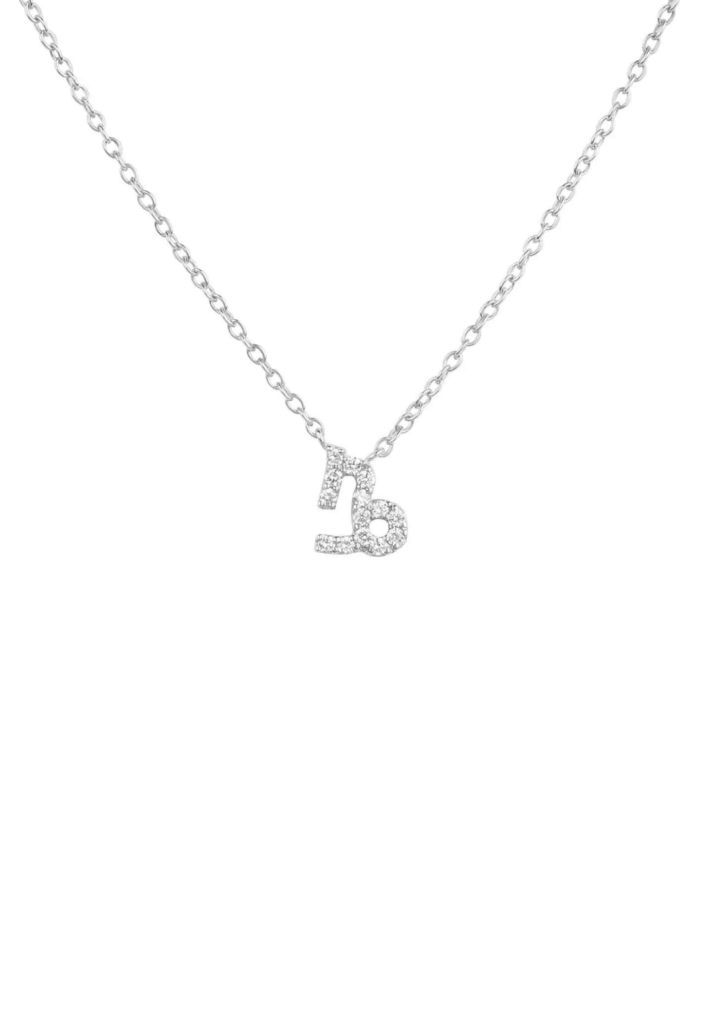 Diamond Zodiac Silver Necklace Capricorn