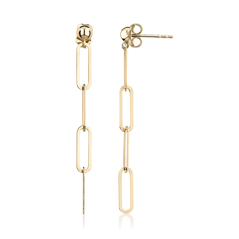 Drop earrings in 10 carat yellow gold