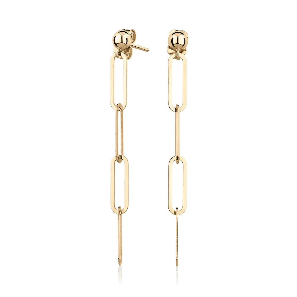 Drop earrings in 10 carat yellow gold