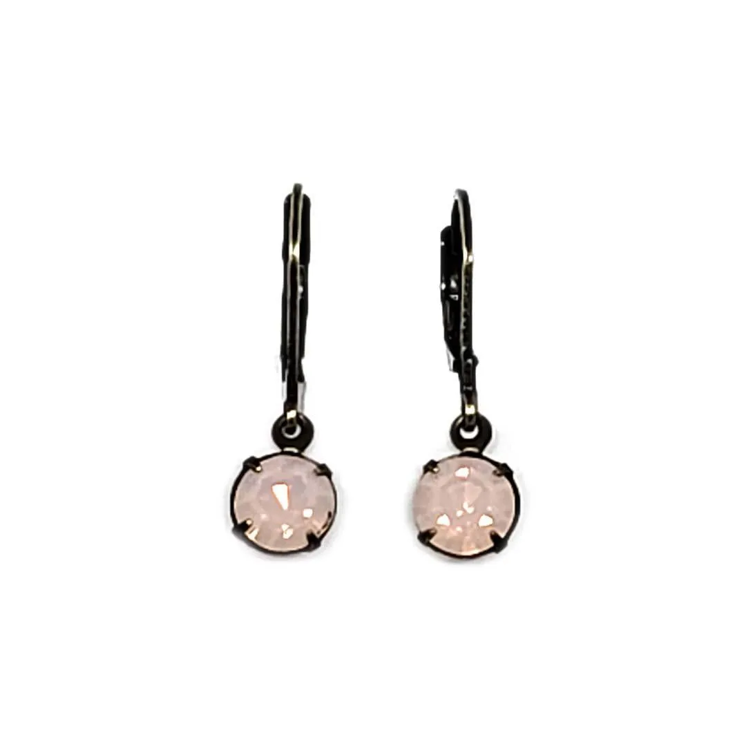 Earrings - Tiny Rhinestone Drops - Pinks (Brass) by Christine Stoll | Altered Relics