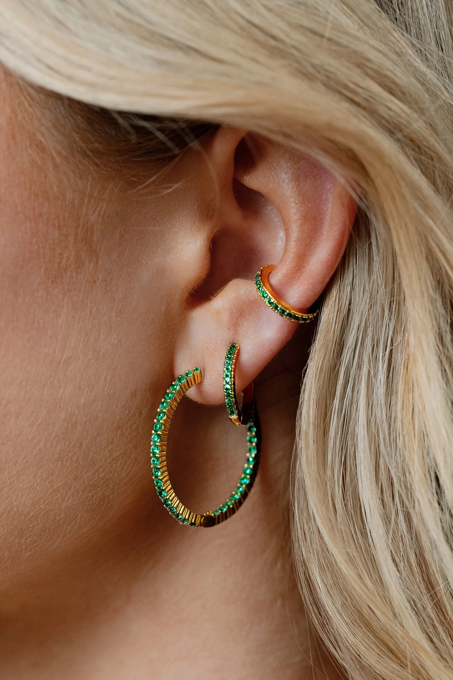 Eliza Pavé Hoop Earrings