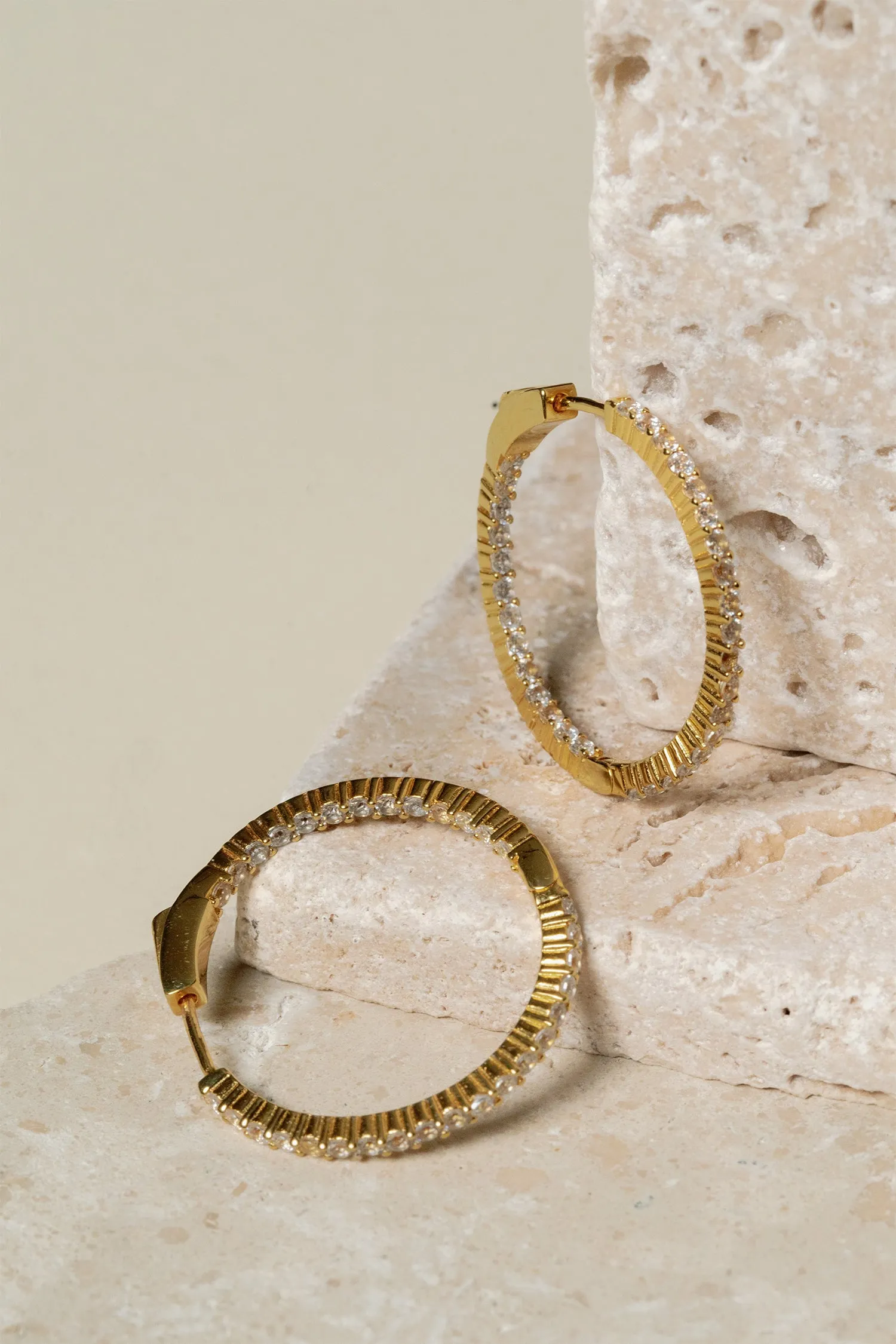 Eliza Pavé Hoop Earrings