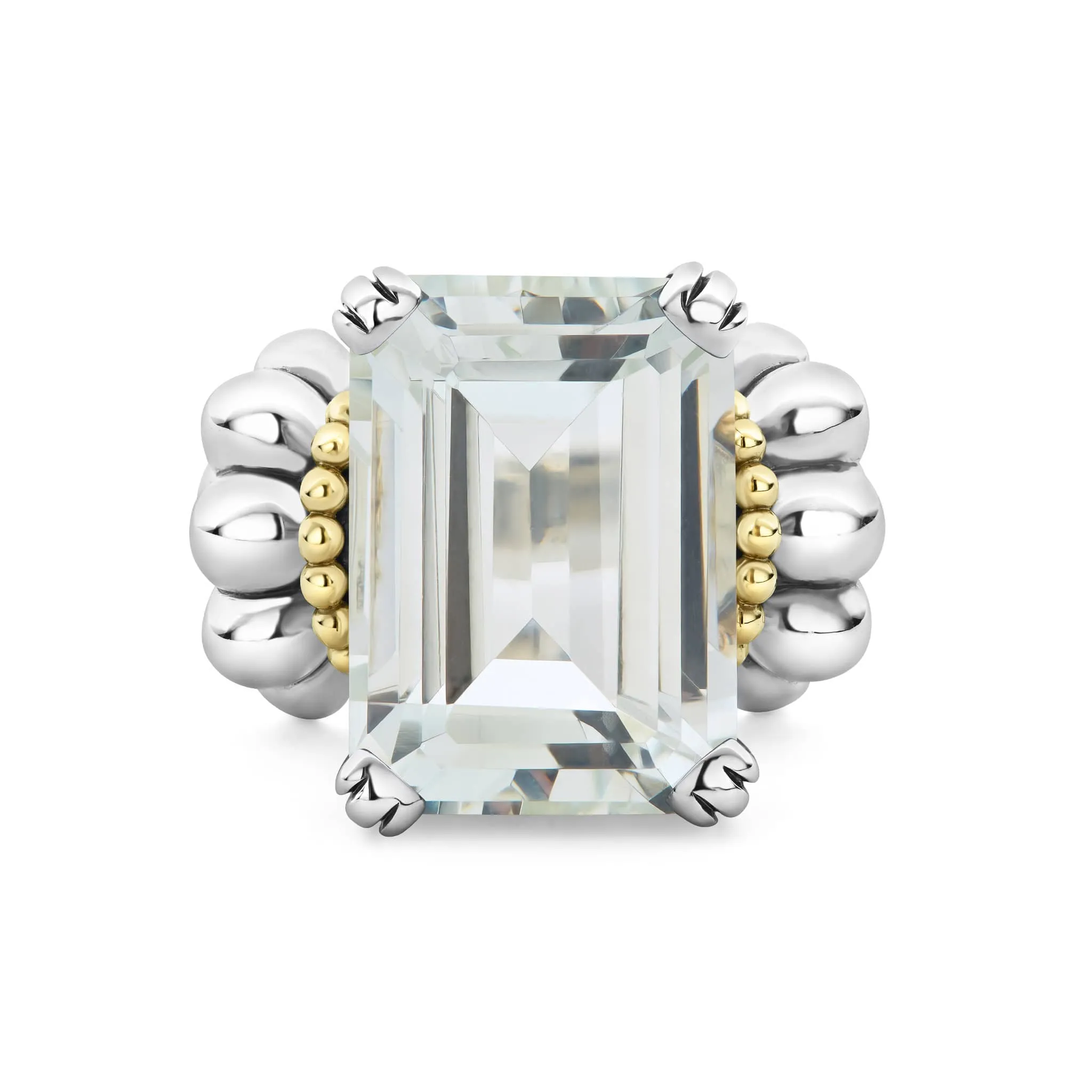 Glacier Large Emerald-Cut White Topaz Ring