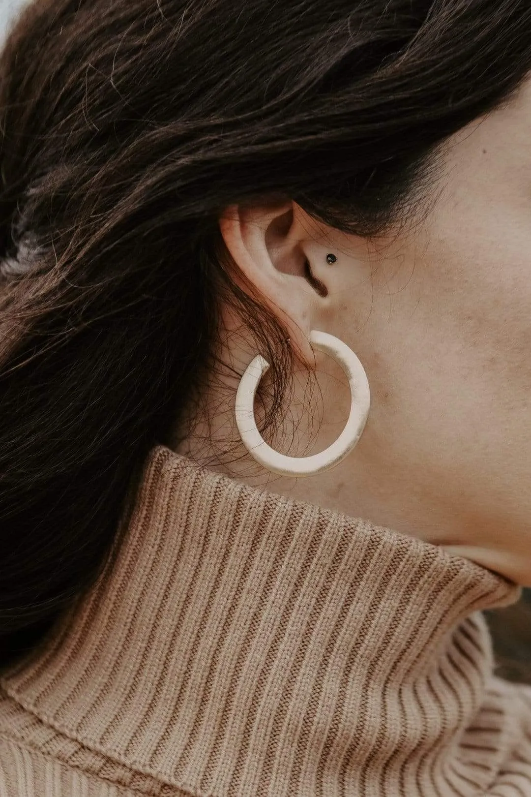 Gold Matte Flat Hoops