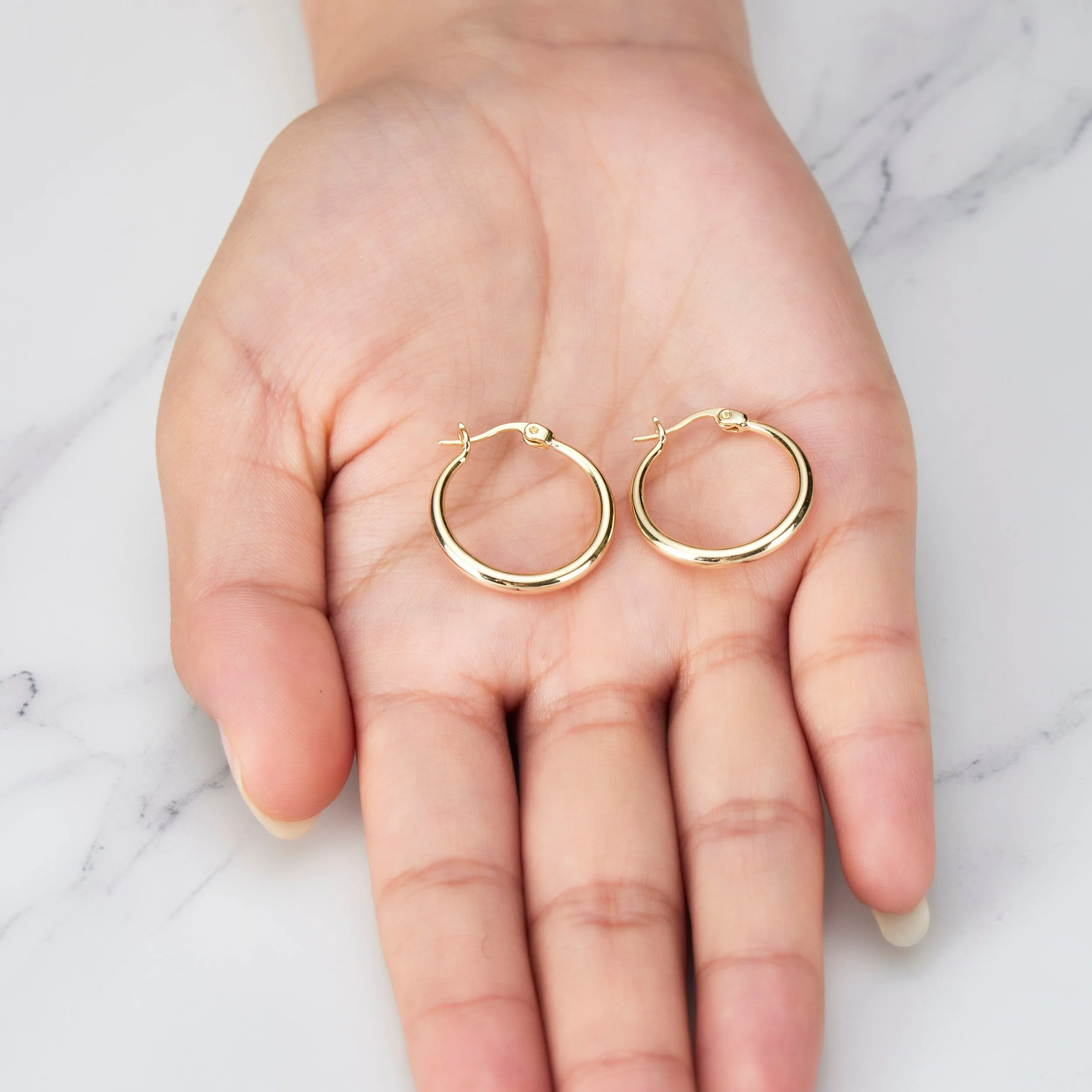 Gold Plated 20mm Hoop Earrings