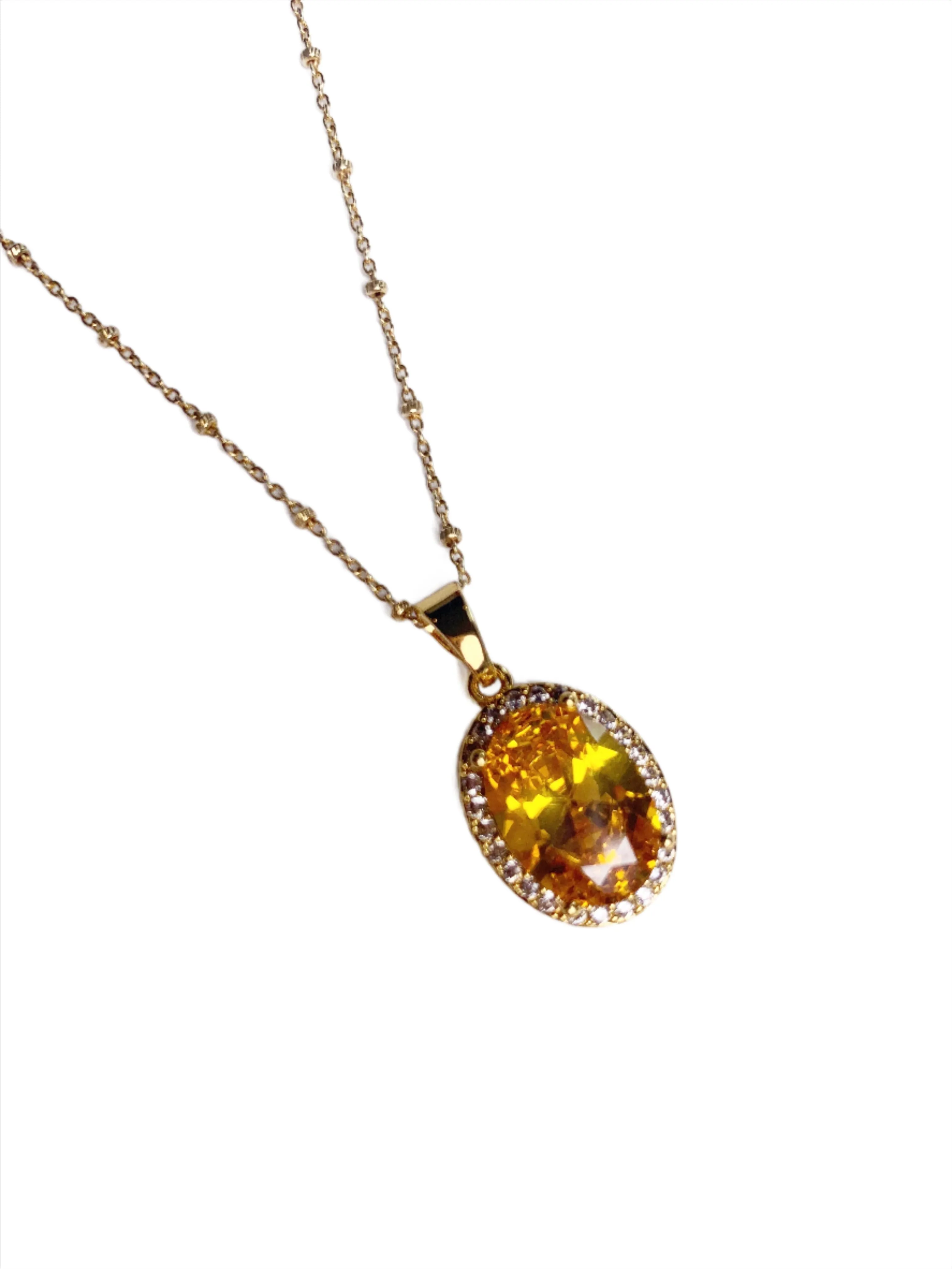 Golden Hidden Gem Pavé Necklace