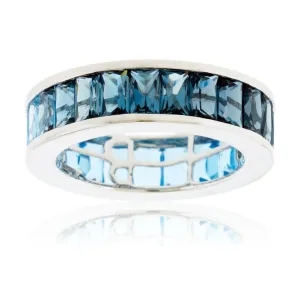 Gradient Blue Topaz Mixed Cut Ring