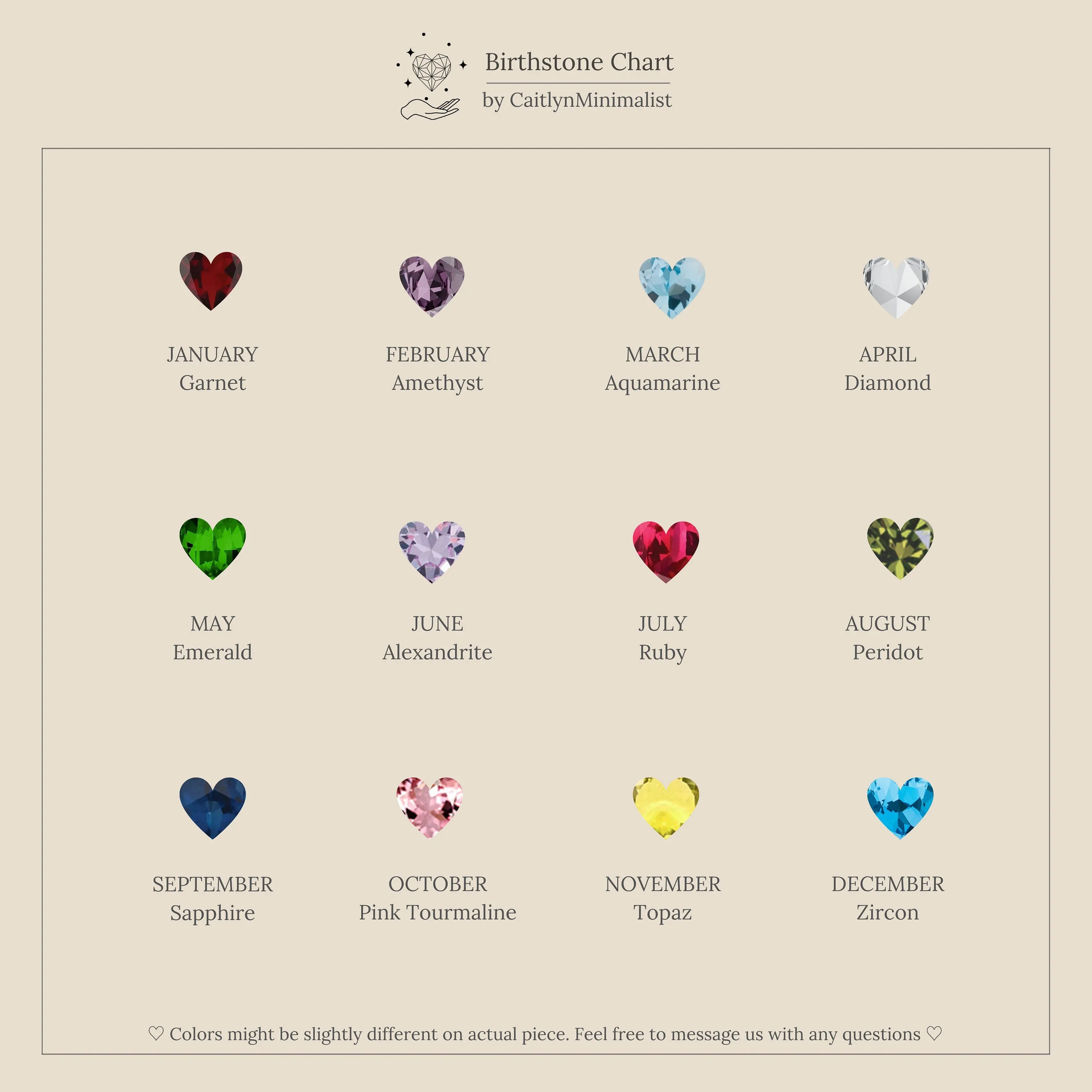 Heart Birthstone Necklace