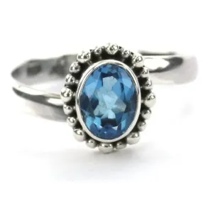 ID R004BT DOTTD OVL BLUE TOPAZ RING