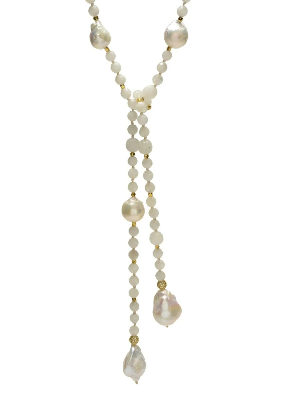 IN 2 DESIGN Alice Lariat - White Moonstone