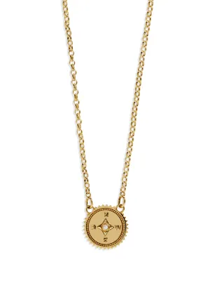 Internal Compass Yellow Gold Stationary Necklace