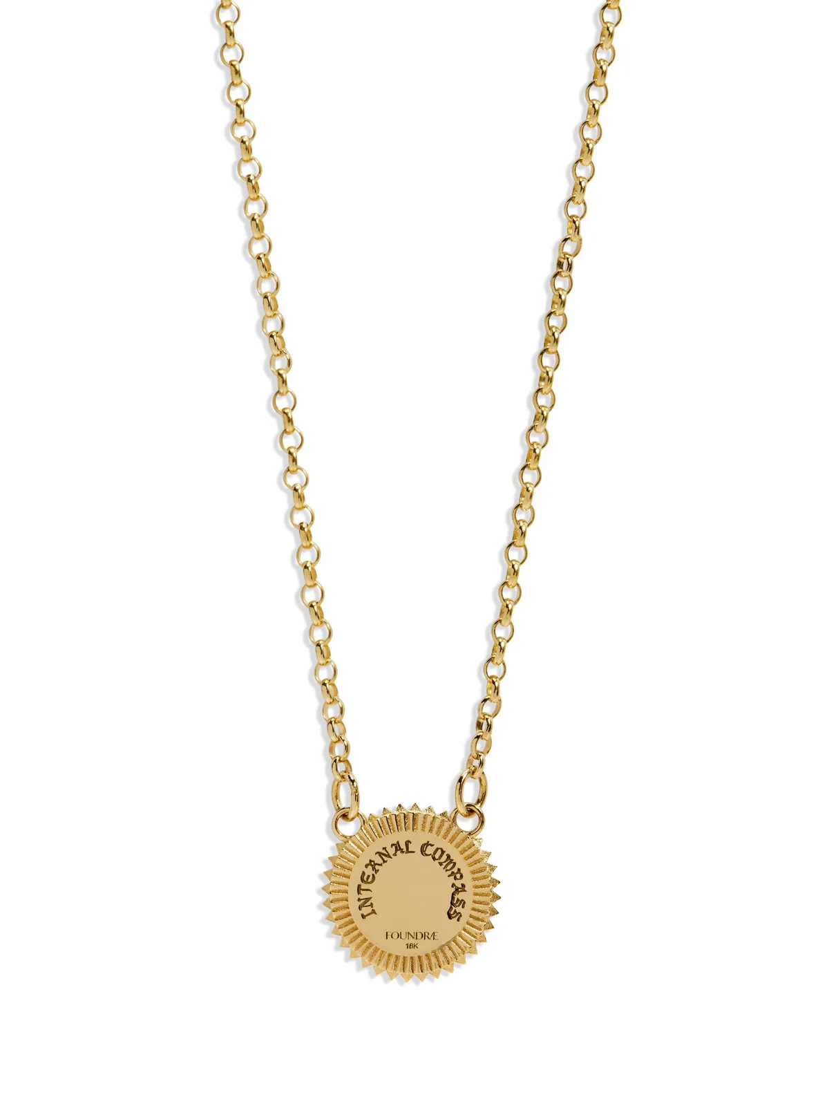 Internal Compass Yellow Gold Stationary Necklace