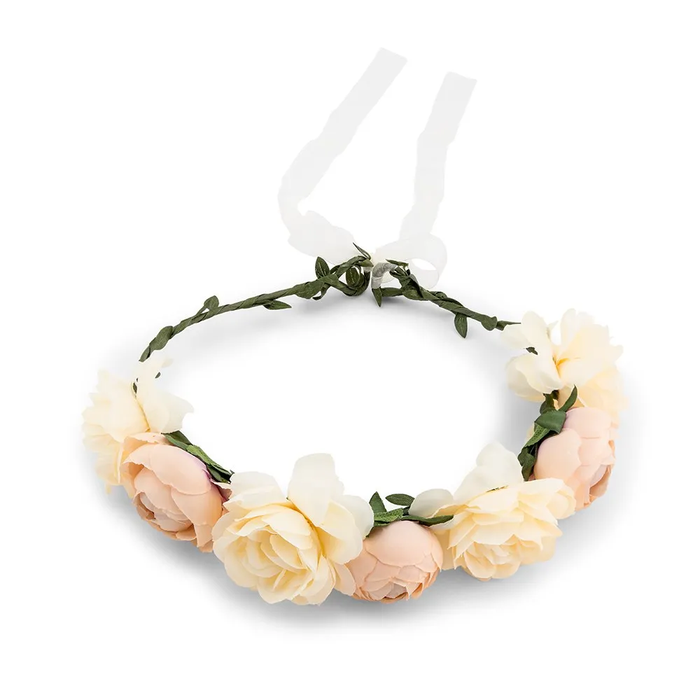 Ivory Rose Medley Bridal Party Flower Crown Wreath