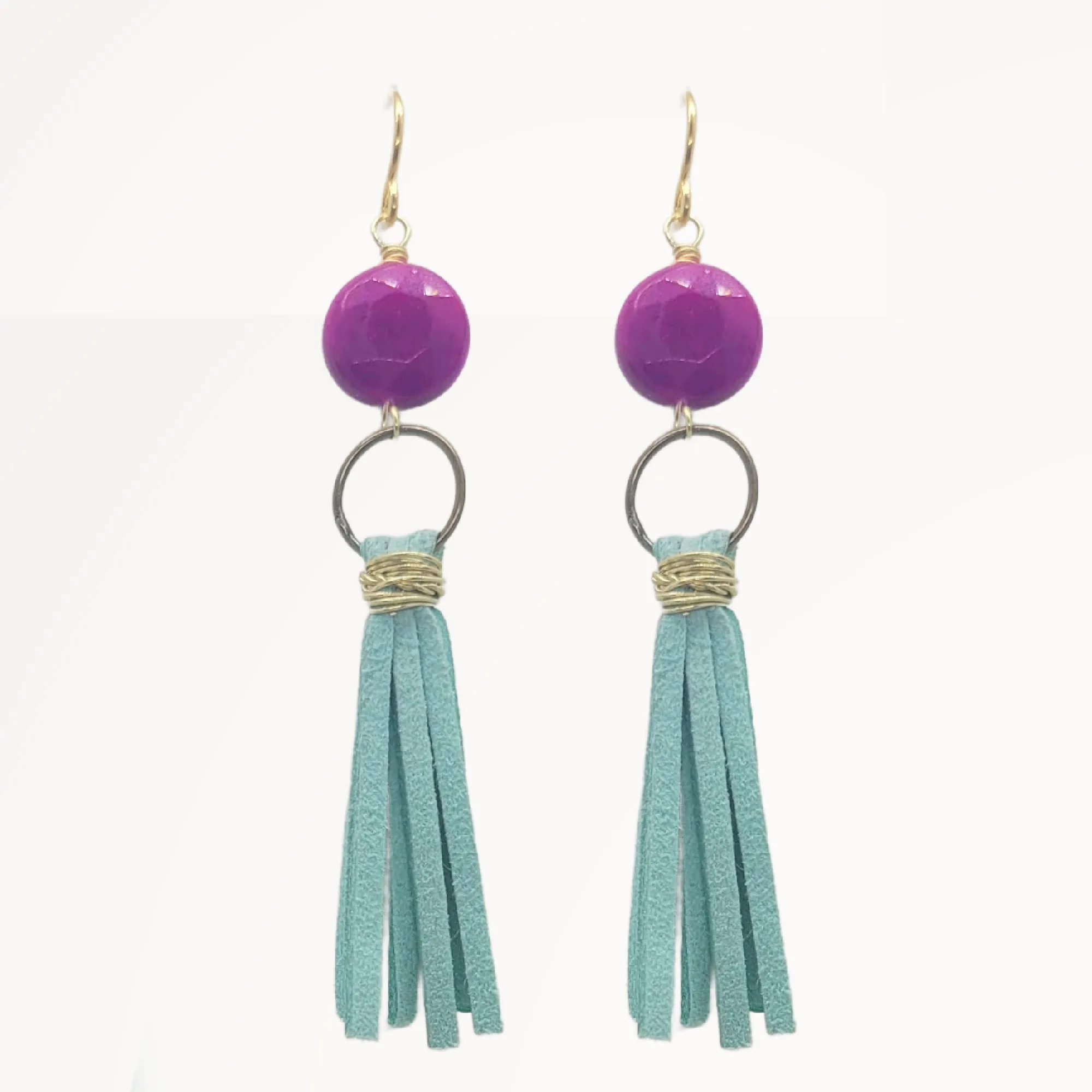 Jade & Suede Earrings | Choice of Color