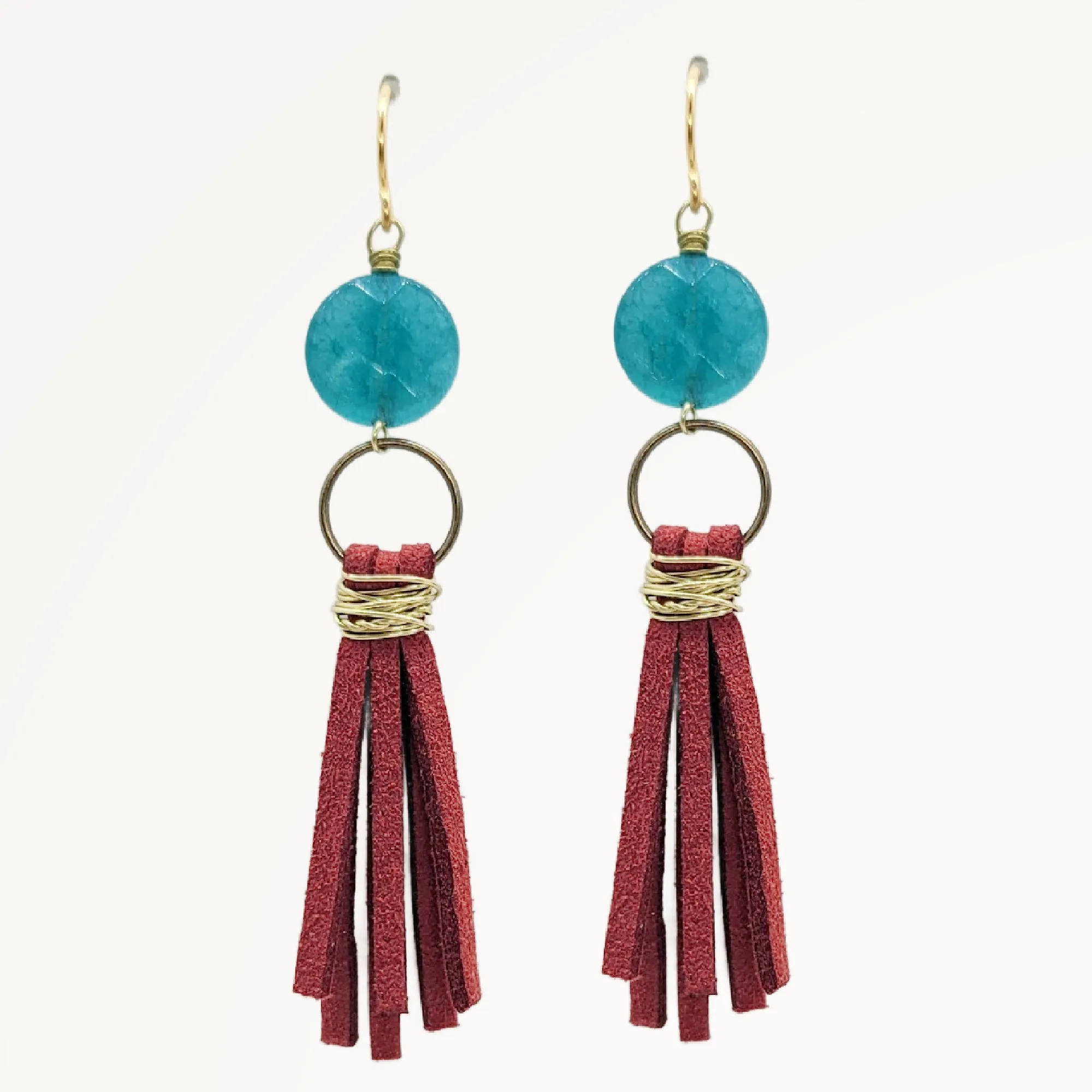 Jade & Suede Earrings | Choice of Color