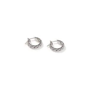 JOHN HARDY STERLING SILVER 10MM CHAIN HOOP EARRINGS