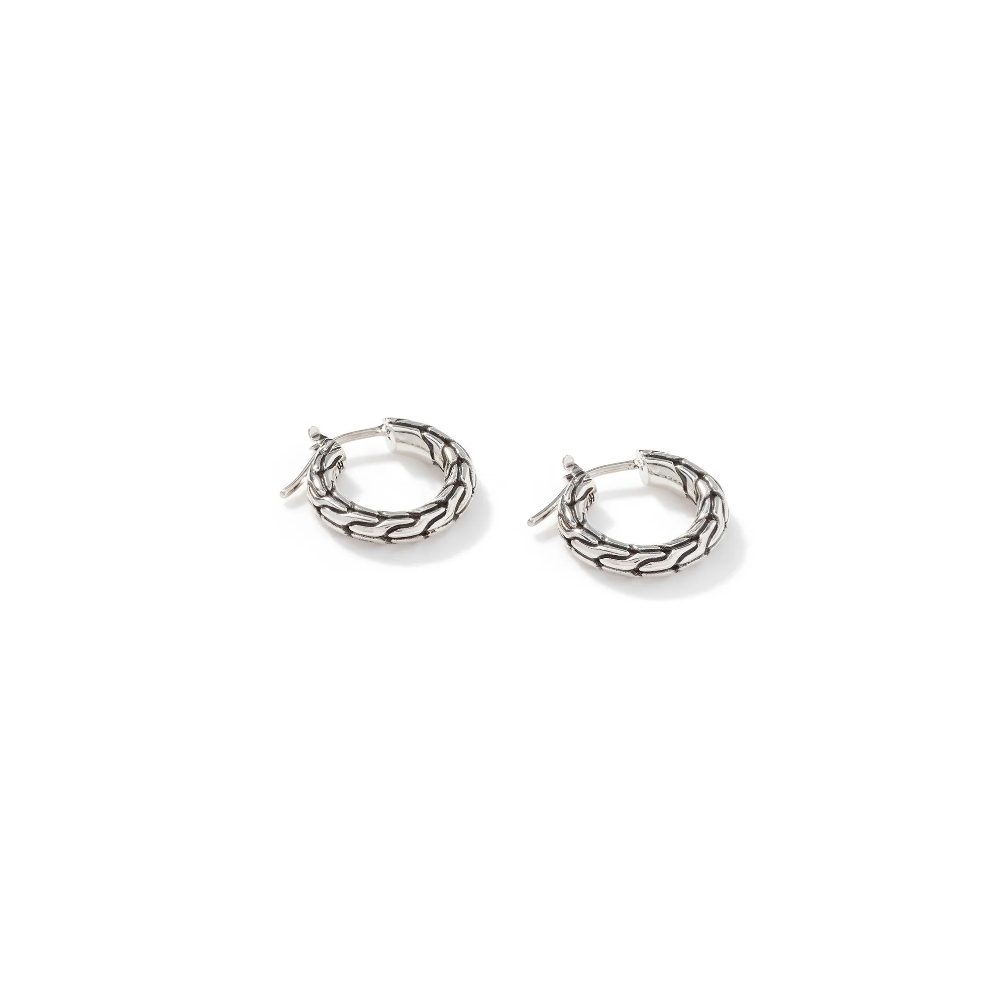 JOHN HARDY STERLING SILVER 10MM CHAIN HOOP EARRINGS