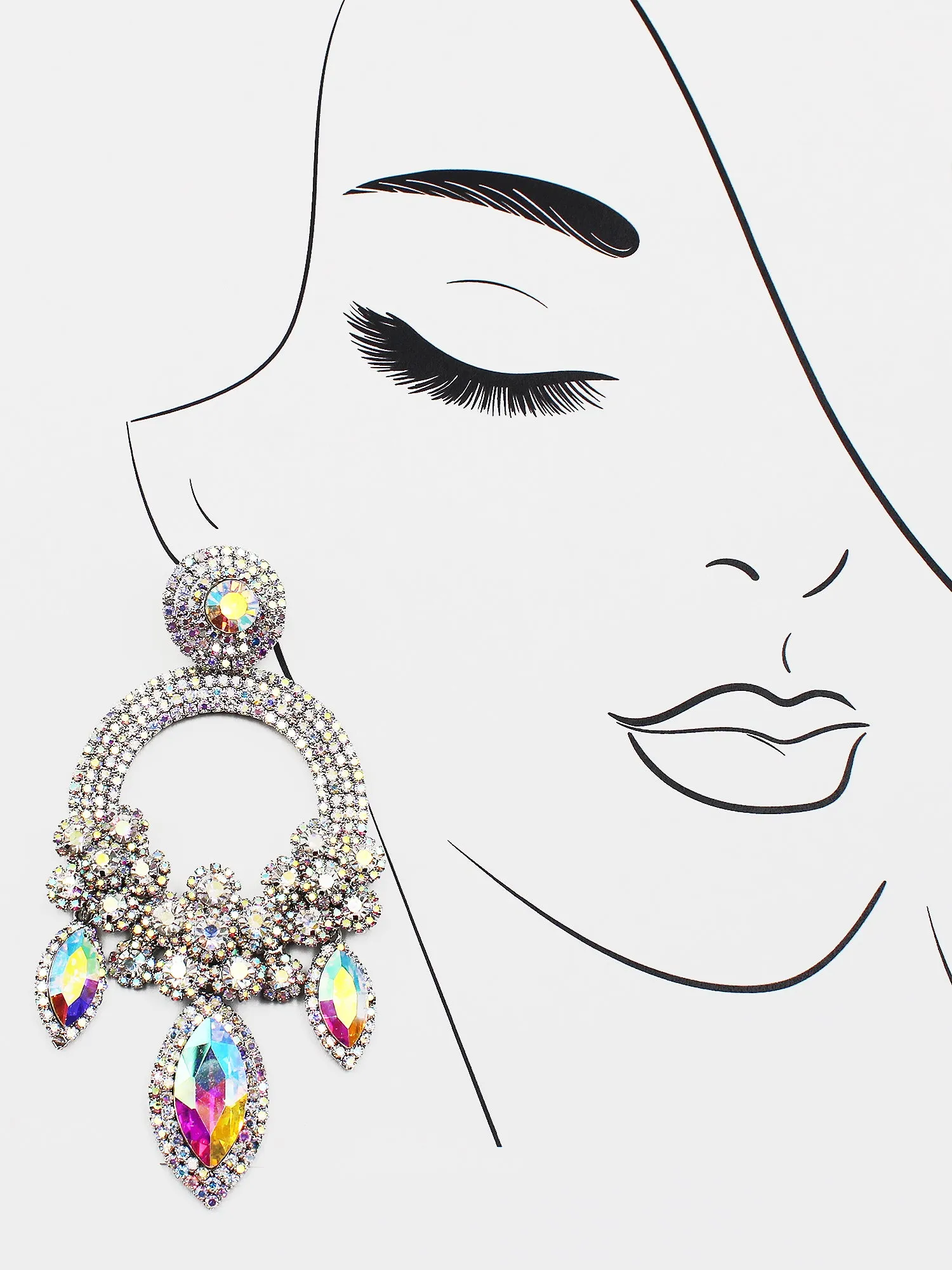 Jumbo Chandelier Evening Statement Earrings