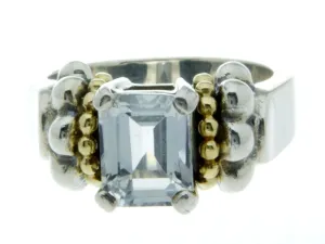 Lagos Signature Caviar White Topaz Ring