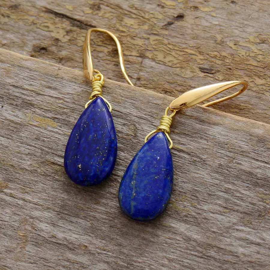 Lapis Lazuli Water Drop Earrings