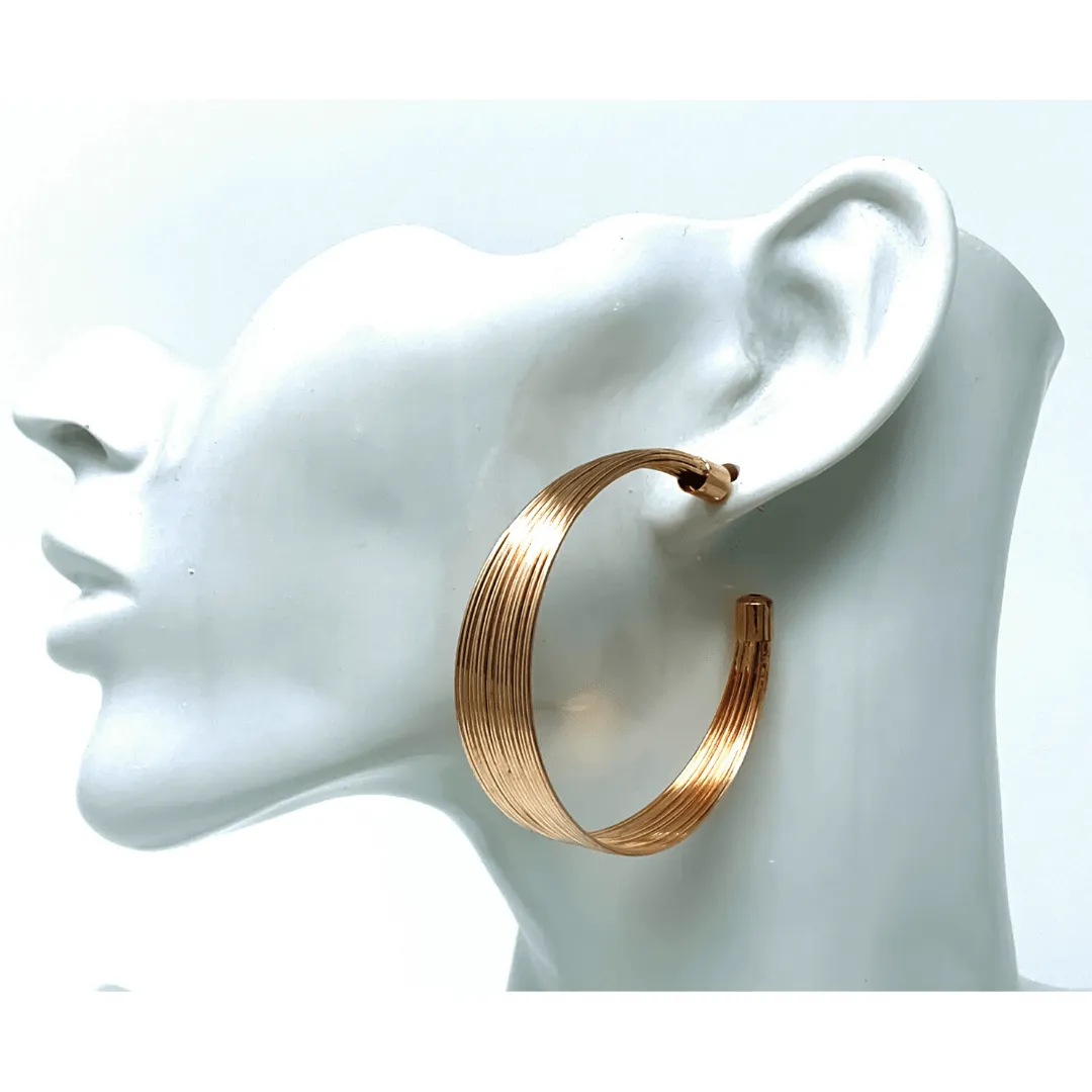 Large Rose Gold Hoop Earrings