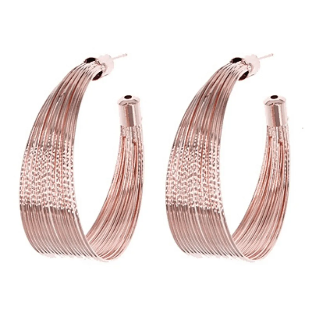 Large Rose Gold Hoop Earrings