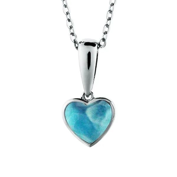 Larimar Pu'uwai Heart Pendant