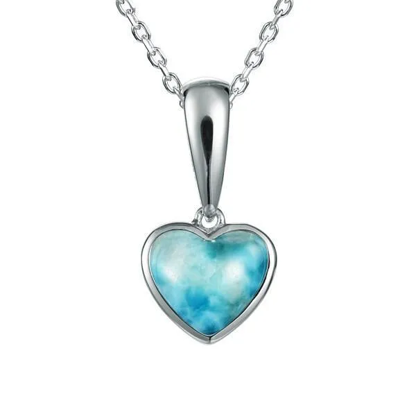 Larimar Pu'uwai Heart Pendant