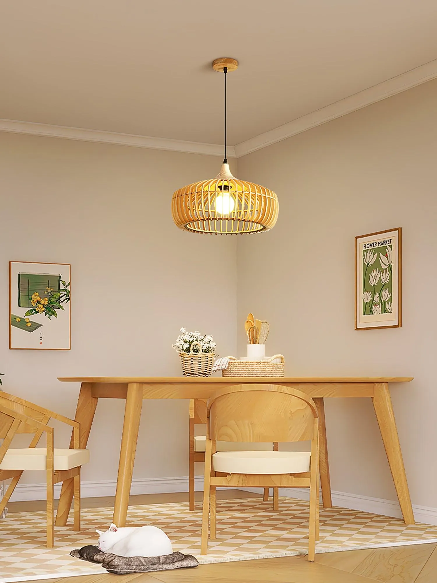 Lattice Nest Wooden Pendant Lamp