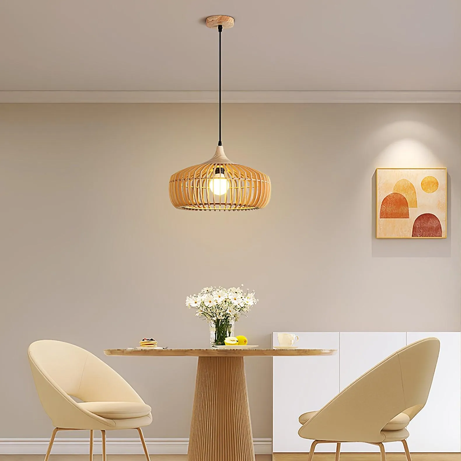 Lattice Nest Wooden Pendant Lamp