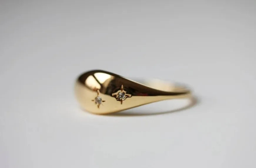 Little Gold Starry Dome Ring