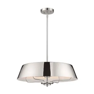 Luella 22 in. 4 Lights Convertible Pendant/Semi Flush Mount Light Polished Nickel finish