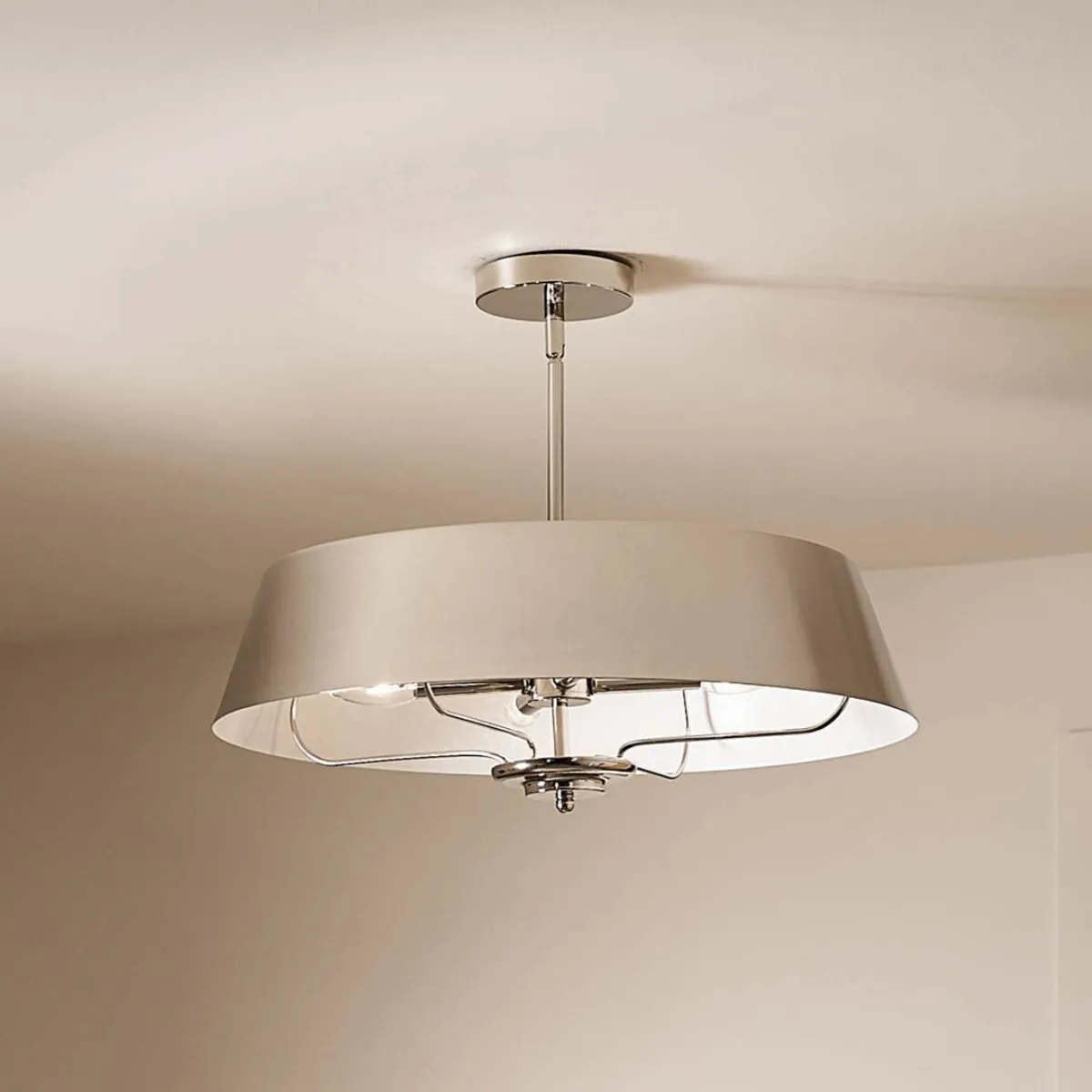 Luella 22 in. 4 Lights Convertible Pendant/Semi Flush Mount Light Polished Nickel finish